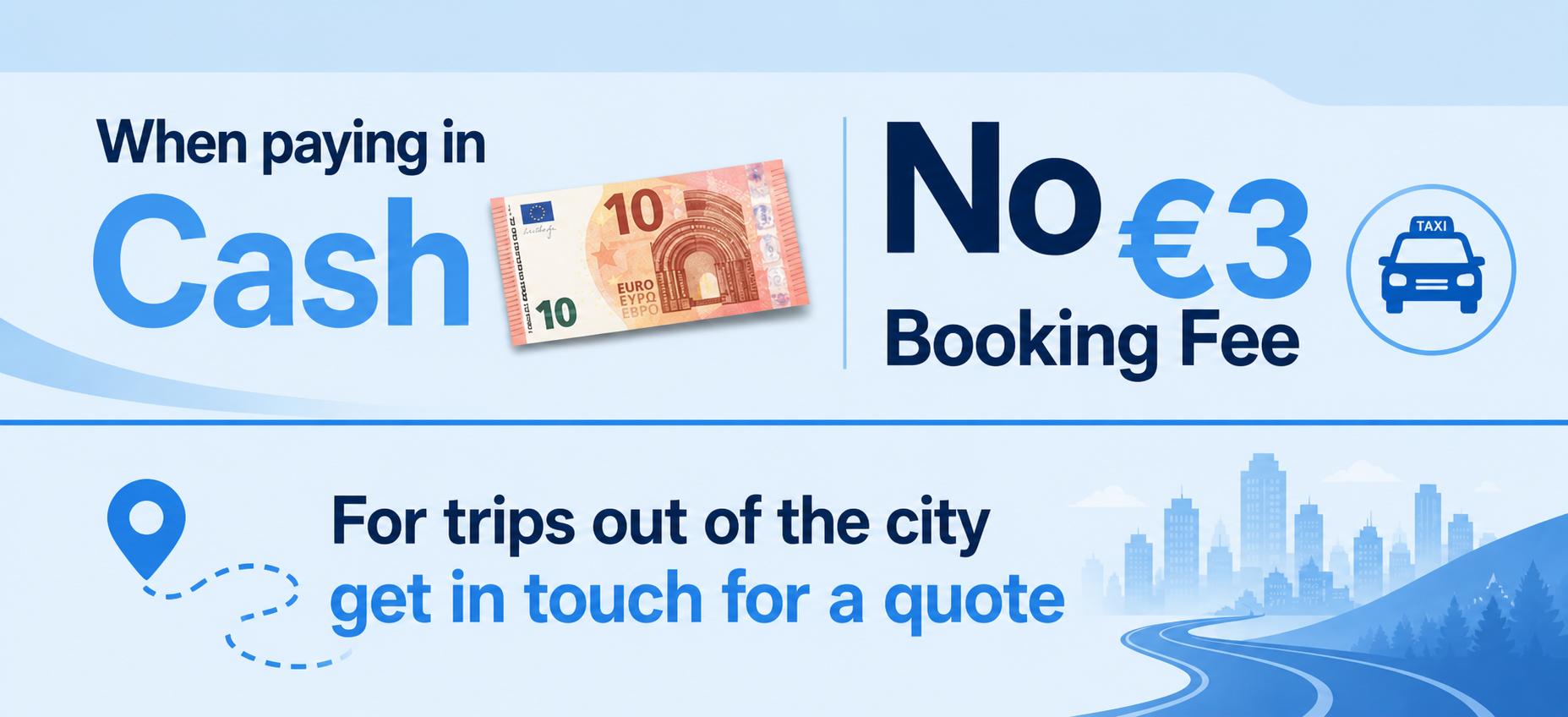 Cash Accepted - No Booking Fee